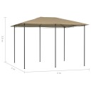 vidaXL Paviljong 3x4x2,6 m gråbrun 160 g/m²
