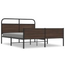 Sengeramme i metall uten madrass brun eik 150x200 cm 8721158549815