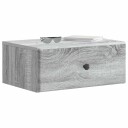  Vegghengt Nattbord Grå sonoma 49 x 34,5 x 20 cm Konstruert tre