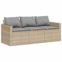  Hagespisegruppe med puter 2 deler beige polyrotting 366333
