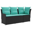 vidaXL Hage Armstøtte Sofa med Hjørnesofa 2 Stk Svart og turkis
