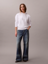 Calvin Klein Long Sleeve Relaxed Mono French Terry Hood Hvit XXL