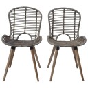 vidaXL Spisestoler 2 stk brun naturell rotting