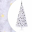  Kunstig juletre med 300 LED med stativ Hvit 210 cm PVC og stål