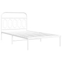  Sengeramme i metall med hodegavl hvit 100x190 cm 8721102646300