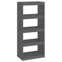 vidaXL Bokhylle/romdeler gr? 60x30x135,5 cm heltre furu