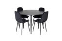 Venture Home Dipp Spisegruppe 115 cm Rund med 4 Polar Stoler Sort
