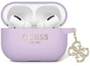 Guess Guap2lecg4u Airpods Pro 2 (2022/2023) Cover Purple/Purple Liquid Silicone Glitter Triangle Charm