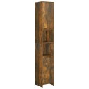 vidaXL Baderomsskap røkt eik 30x30x183,5 cm konstruert tre