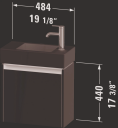Duravit Ketho.2 Servantskap 1 Dør 484x238 mm Høyre Betonggrå
