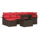vidaXL Hagesofa Set 7 stk. Brun [Syntetisk]: Poly Rattan