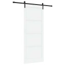 vidaXL Skyvedør med tilbehør Hvit 93x232 cm Solid Furu