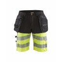 Varselshorts med stretch svart/gul