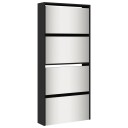  Skoskap med speil 4 lag svart 63x17x134 cm 8721012989146