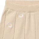 Wheat Strikket Shorts Dua  Sandshell White Flowers (80 / 1 år)