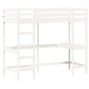 vidaXL Køyeseng med skrivebord hvit 80x200 cm heltre furu 8721012429819