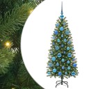  Kunstig juletre med 150 LED med stativ grønn 120 cm PE og PVC