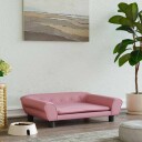 Vidaxl Hundeseng Rosa 70X48X22 cm Fløyel