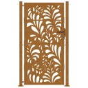 Hageport 105x205 cm oksidert stål bølgedesign
