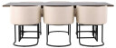 Venture Design Ystad & Simrishamn spisegruppe Beige/mokka 6 stoler & bord 220 x 100 cm