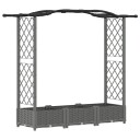 vidaXL Hevet Bed med Trellis og Tak Lysegrå 169 x 40 x 123 cm PP