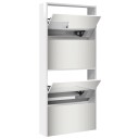  Skoskap med speil 4 lag høyglans hvit 63x17x134 cm 8721012989160