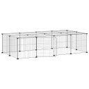 Vidaxl Dyrebur 20 Paneler Med Dør Svart 35X35 cm Stål