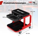 Verkstedkrakk med hjul – 185 kg kapasitet svart