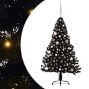  Kunstig Forhåndsopplyst Juletre med 150 LED Svart 150 cm PVC
