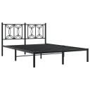  Sengeramme i metall med hodegavl svart 135x190 cm 8721102643903