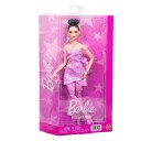 Barbie Deluxe Style Fashion Doll #11 In Pink Denim Star Print Dress Black Hair In Bun Pink One Size