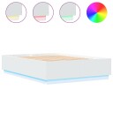  Sengeramme med LED-lys hvit 150x200 cm konstruert tre 8721012273399