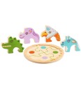 Djeco Puslespill Tre 4 Brikker Rondo Croco Djeco OneSize Puslespill Blå
