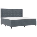  Box Spring Seng med Madrass & LED Mørk Grå 200x200 cm Fløyel