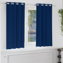  Gardiner med gardiner 2 pcs Mørkblå Polyester