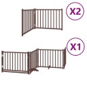 vidaXL Hundeport sammenleggbar 8 paneler brun 640 cm poppeltre