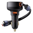 Baseus Car Charger Baseus Enjoyment USB with USB-C cable and Lightning  60W (black)