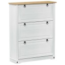 vidaXL Sko Skap med skuff Corona Hvit 99 x 32 x 122 cm Massiv furu
