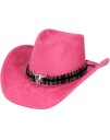 Rosa Cowboyhatt med Snor og Emblem