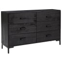 vidaXL Skjenk svart 110x35x70 cm gjennvunnet heltre furu