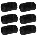 vidaXL Kastepledd 6 pcs Svart 130 x 150 cm Fleece