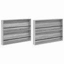 vidaXL Magasinreol 2 pcs Grå Sonoma 100 x 12 x 70 cm Konstruert tre