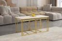 Defneia Sofabord 100 cm - Gull/Marmor