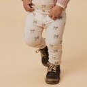 Lil' Atelier Slim Leggings med Sølv Peony og Bue, Størrelse 74