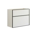 Dansani Inzo Servantskap B60-80xh64xd35cm, Slim, Alu-ramme Svart Hvit Matt / 80cm