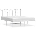 vidaXL Sengeramme i metall med hodegavl hvit 140x200 cm