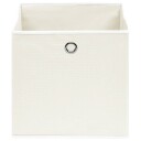 vidaXL Oppbevaringsbokser 4 stk hvit 32x32x32 cm stoff