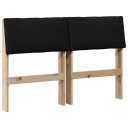  Polstret sengegavl Svart 120 cm Massiv furu