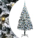  Kunstig juletre med 300 LED Hvit 240 cm PVC og Stål og Plast