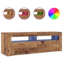  TV-benk med LED-lys gammelt tre 120x35x40 cm konstruert tre 8721158437761